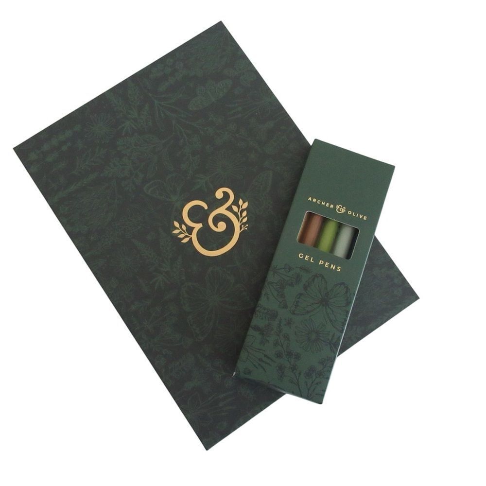 New Archer and Olive Butterfly in Frame Notebook & Set of 5 Gel Pens - Picture 3 of 13